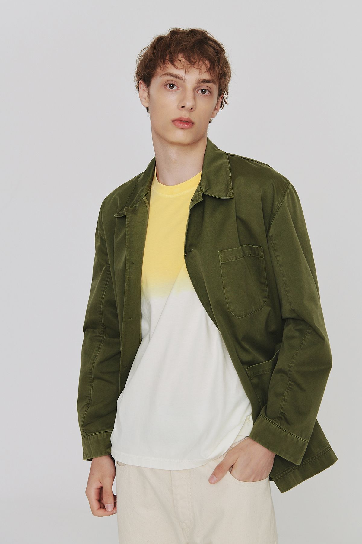 르몽생미셸(LE MONT ST MICHEL) (M)Gabardine Work Jacket_Khaki