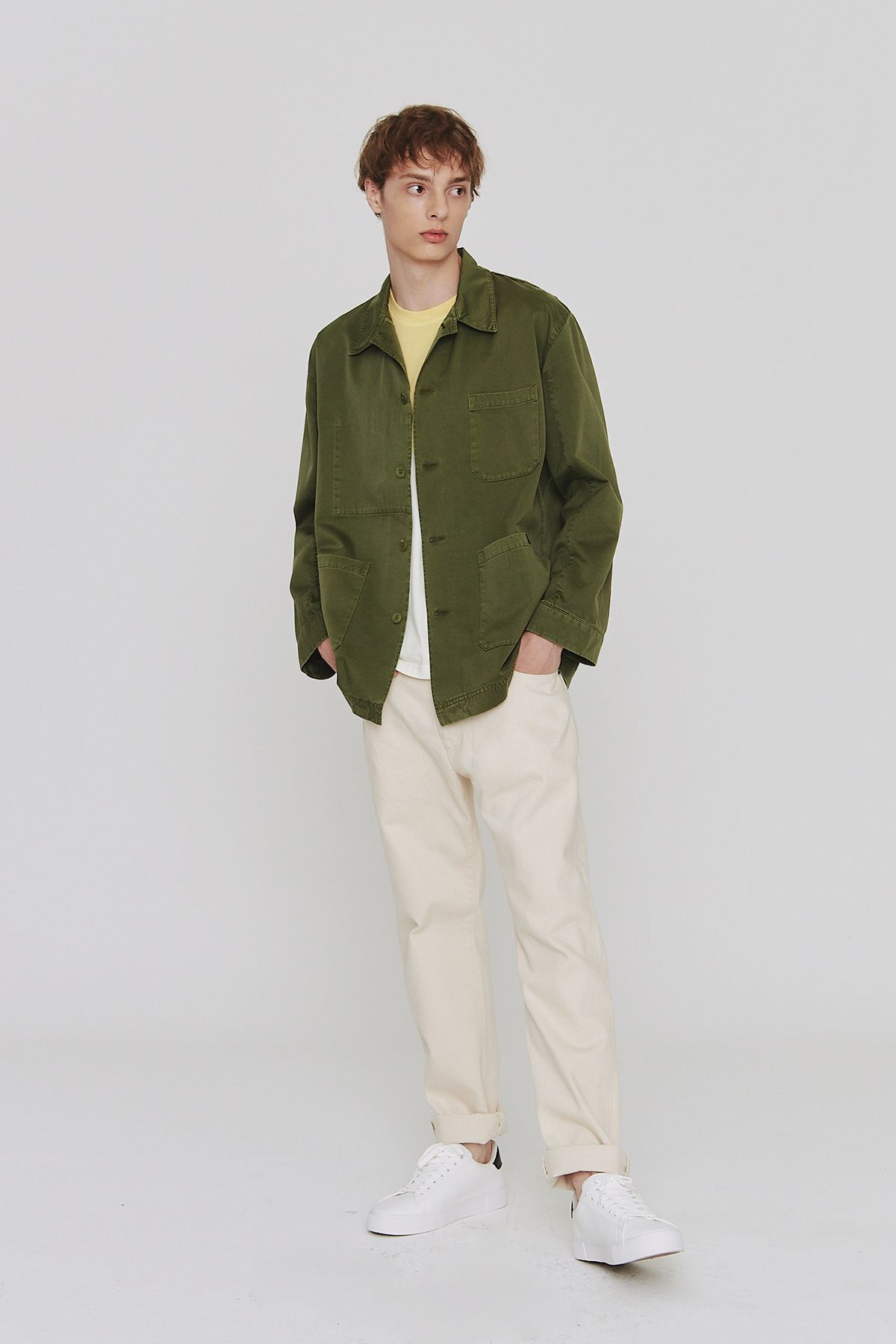 르몽생미셸(LE MONT ST MICHEL) (M)Gabardine Work Jacket_Khaki
