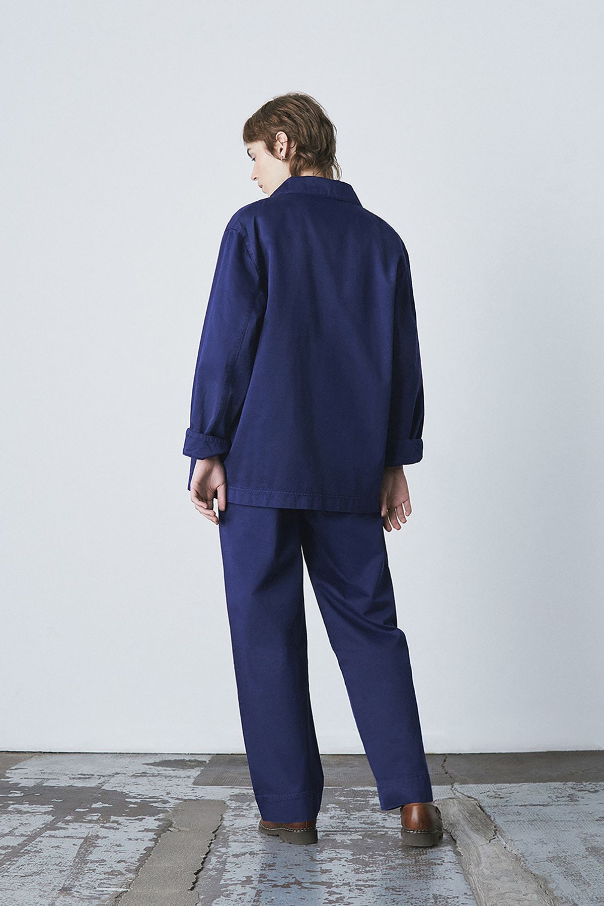 르몽생미셸(LE MONT ST MICHEL) (W)Gabardine Work Jacket_Blue