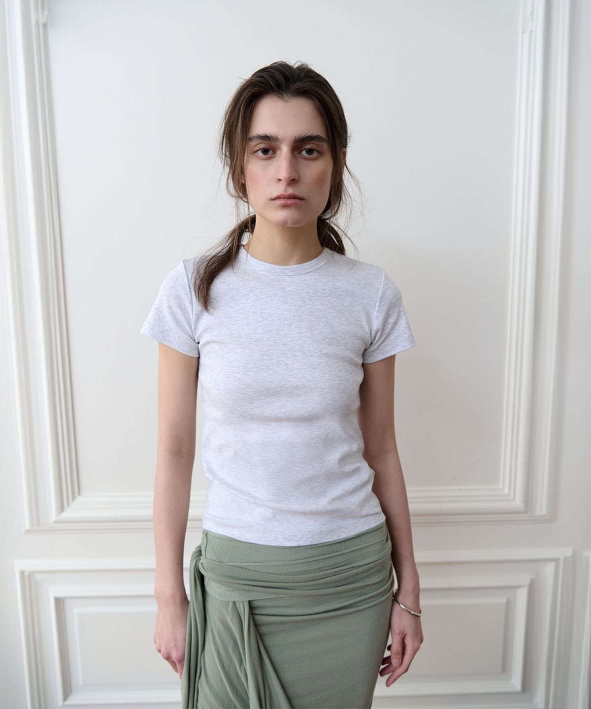 더포르타(THEPORTA) ESSENTIAL LOGO TEE, MELANGE