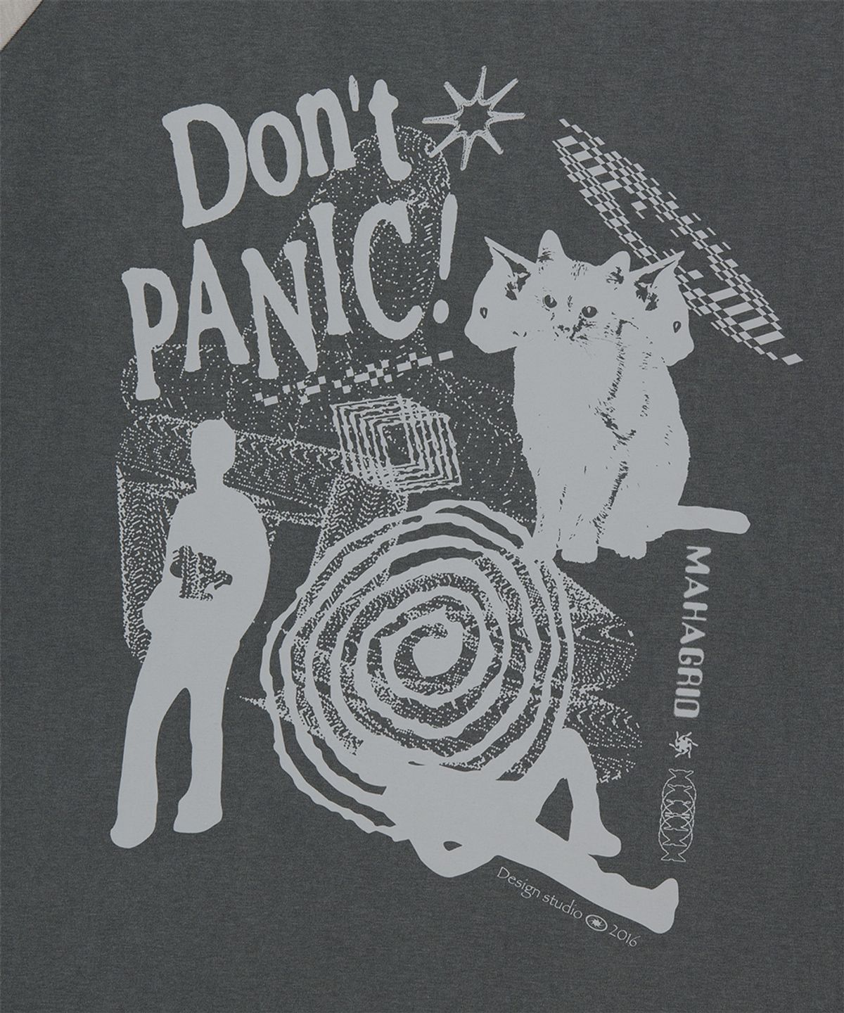 마하그리드(MAHAGRID) DON’T PANIC PIGMENT RAGLAN TEE BLACK(MG2GMMT535A)