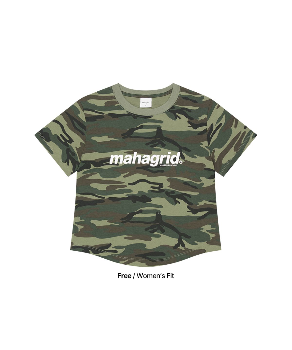 마하그리드(MAHAGRID) CAMO PATTERN BASIC LOGO CROP TEE GREEN(MG2GMMT531A)