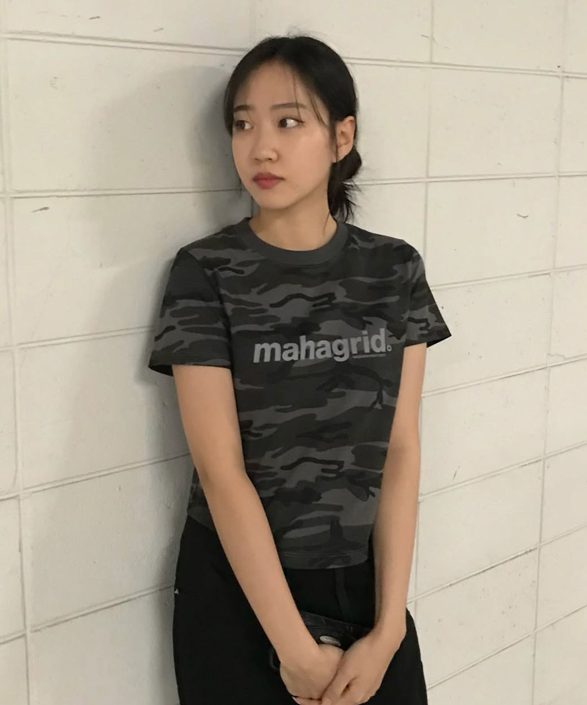 마하그리드(MAHAGRID) CAMO PATTERN BASIC LOGO CROP TEE GREEN(MG2GMMT531A)
