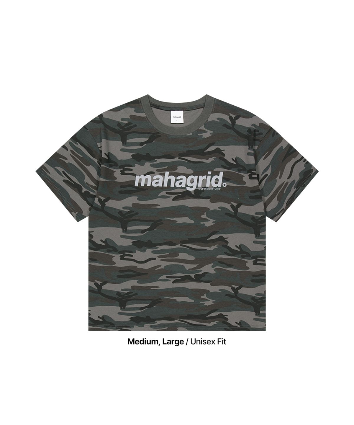 마하그리드(MAHAGRID) CAMO PATTERN BASIC LOGO CROP TEE CHARCOAL(MG2GMMT531A)