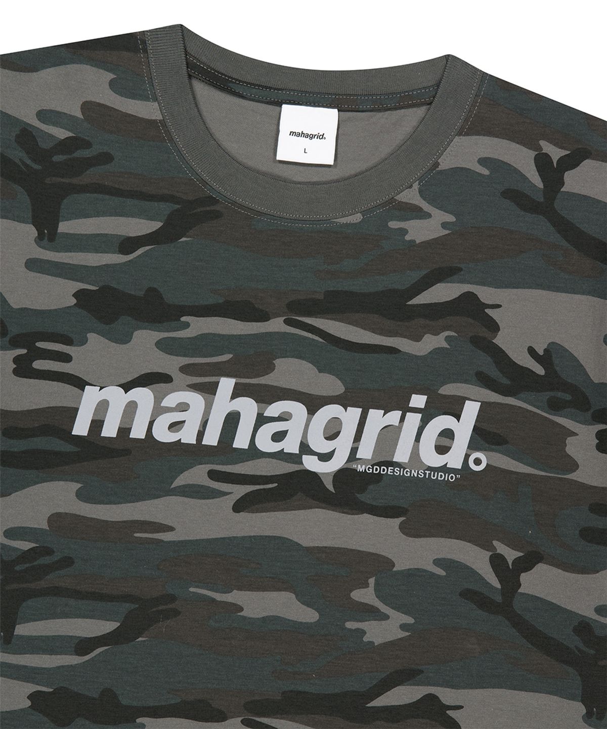 마하그리드(MAHAGRID) CAMO PATTERN BASIC LOGO CROP TEE CHARCOAL(MG2GMMT531A)