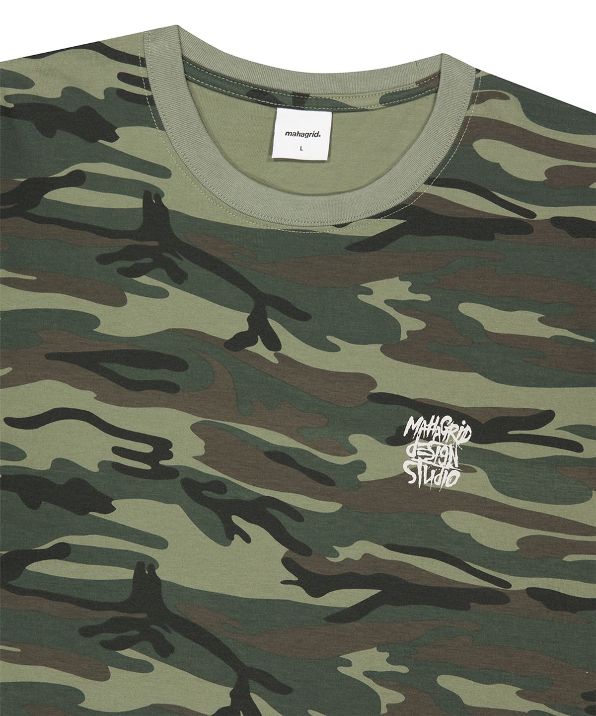 마하그리드(MAHAGRID) CAMO PATTERN SLASH LOGO TEE GREEN(MG2GMMT527A)