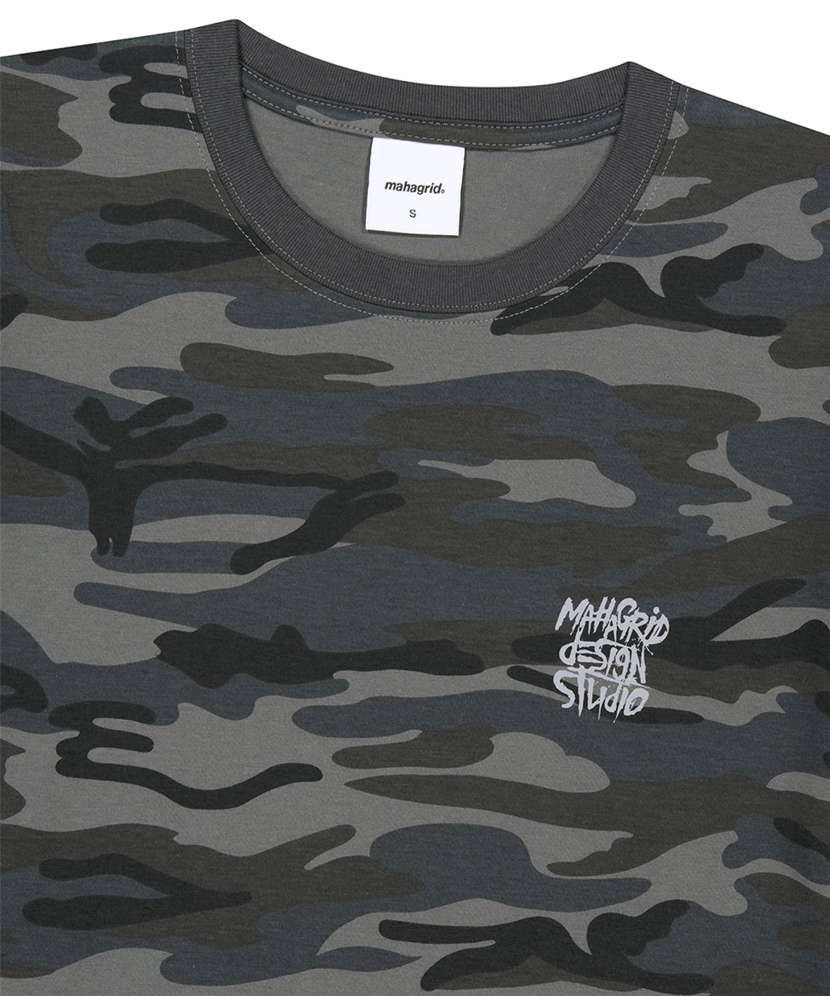 마하그리드(MAHAGRID) CAMO PATTERN SLASH LOGO TEE CHARCOAL(MG2GMMT527A)