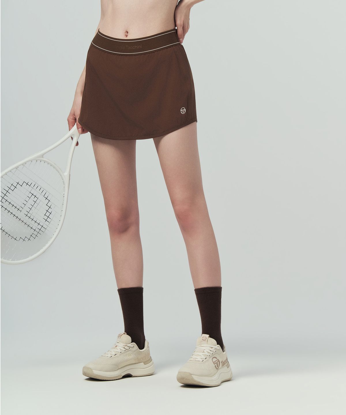 세르지오 타키니(SERGIO TACCHINI) W 경량 우븐 스커트 (D.Brown)