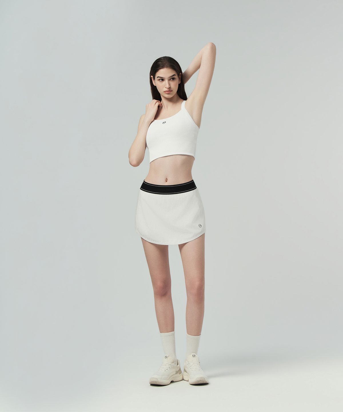 세르지오 타키니(SERGIO TACCHINI) W 경량 우븐 스커트 (White)