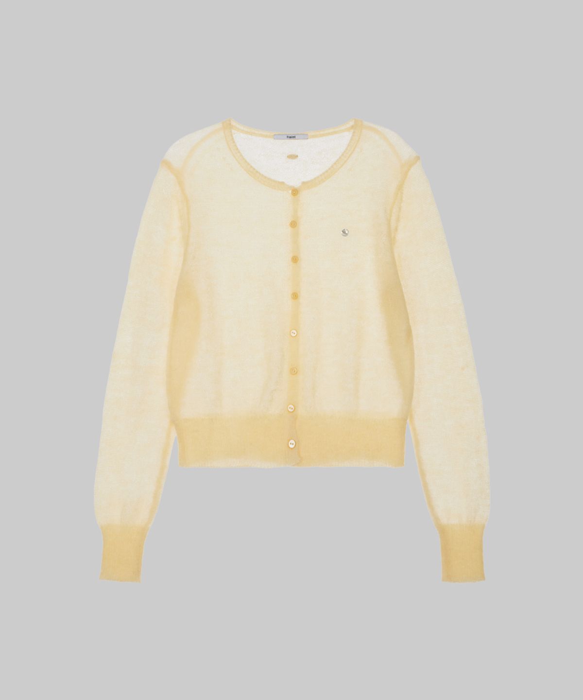 헤인트(HAINT) SHEER HAIRY SOFT CARDIGAN 3COL_YELLOW
