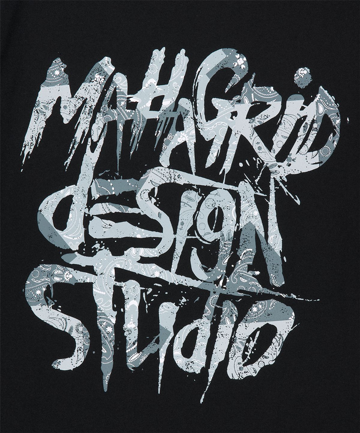 마하그리드(MAHAGRID) PAISLEY SLASH LOGO TEE BLACK(MG2GMMT523A)