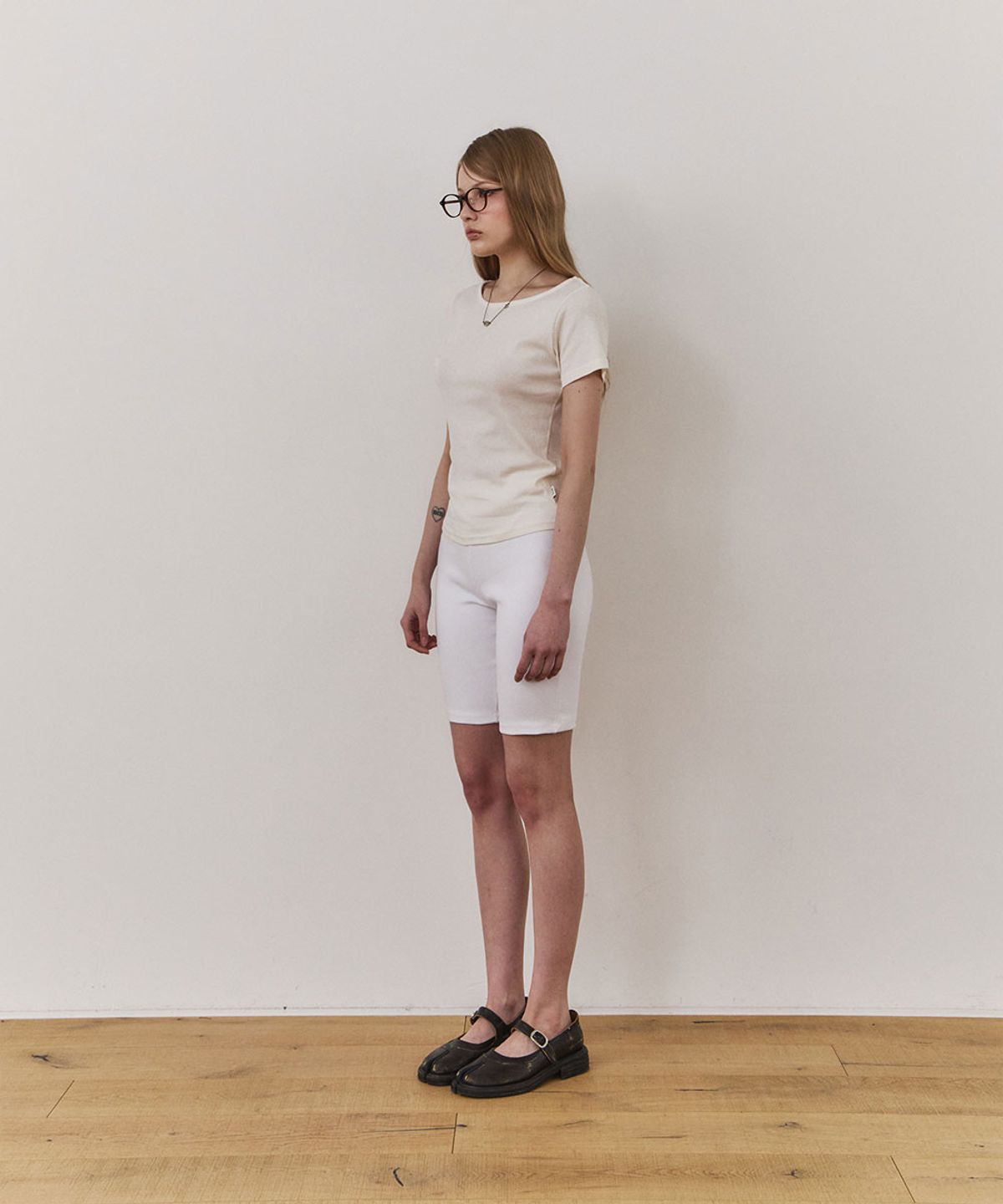 우네(OONE) Pima Layer Boat-Neck Top_Ivory