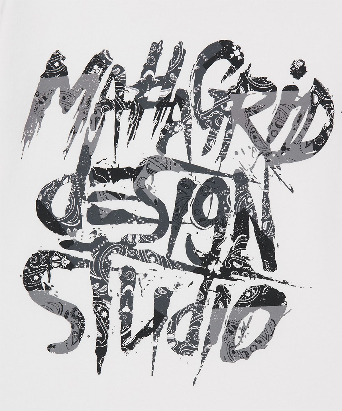 마하그리드(MAHAGRID) PAISLEY SLASH LOGO TEE WHITE(MG2GMMT523A)