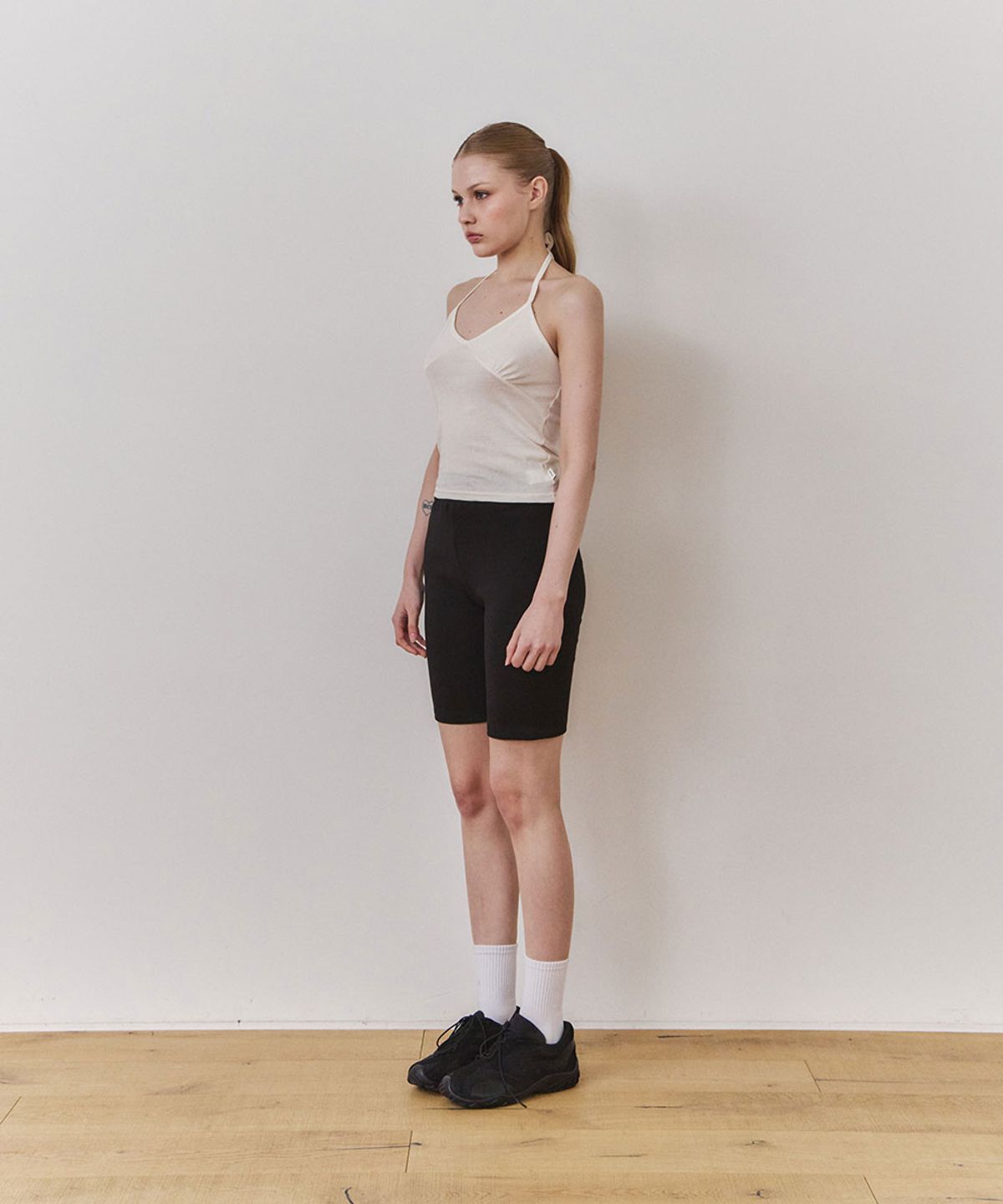 우네(OONE) Pima Layer Halter Sleeveless_Ivory