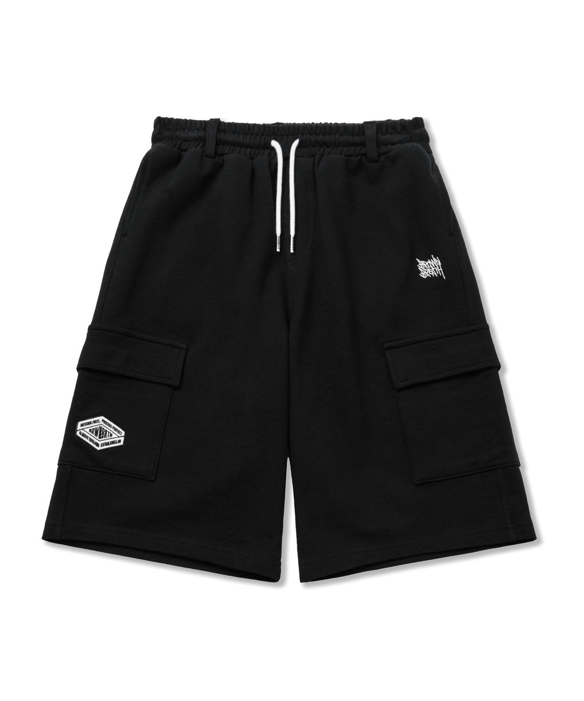 브라운브레스 키즈(BROWNBREATH KIDS) KIDS JERSEY BERMUDA CARGO PANTS - BLACK