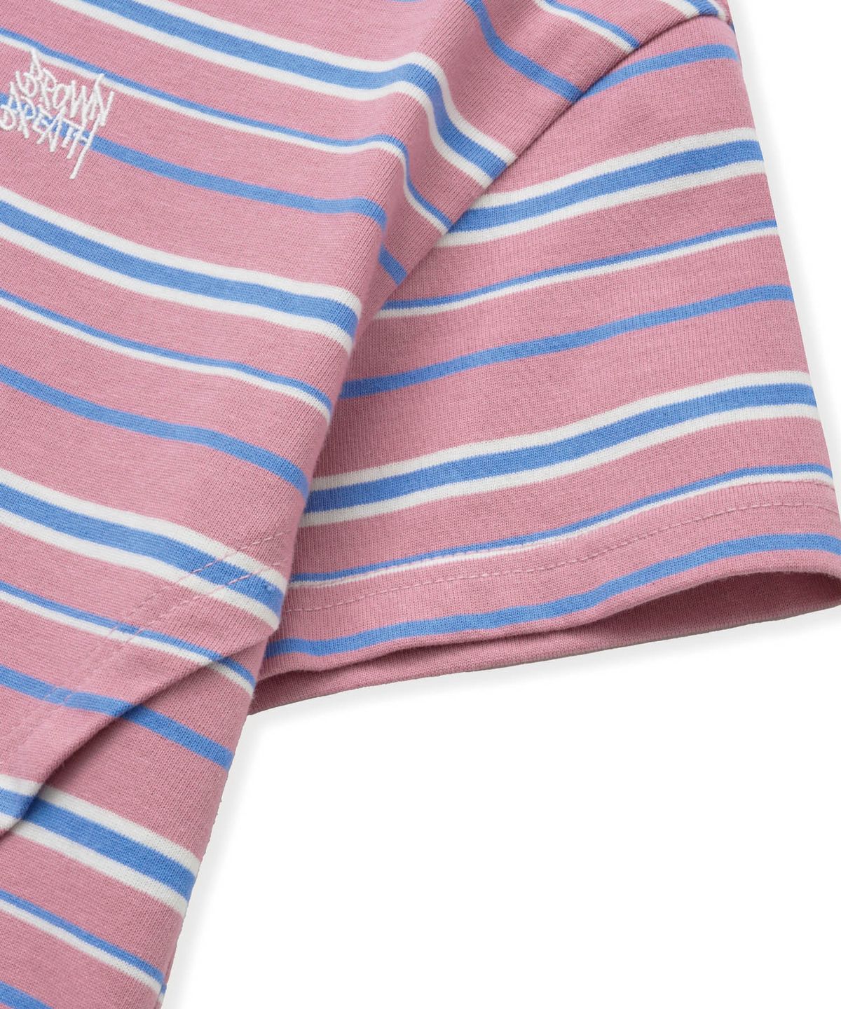 브라운브레스 키즈(BROWNBREATH KIDS) KIDS GIRL STRIPE CROP TEE - PINK