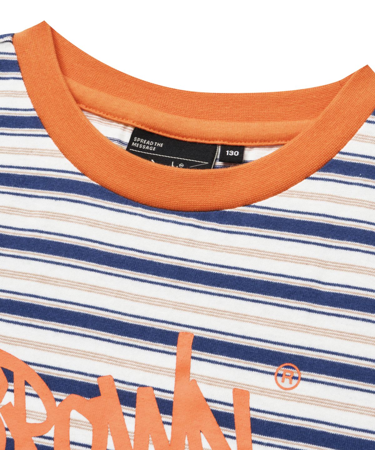 브라운브레스 키즈(BROWNBREATH KIDS) KIDS STRIPE TAG TEE - NAVY