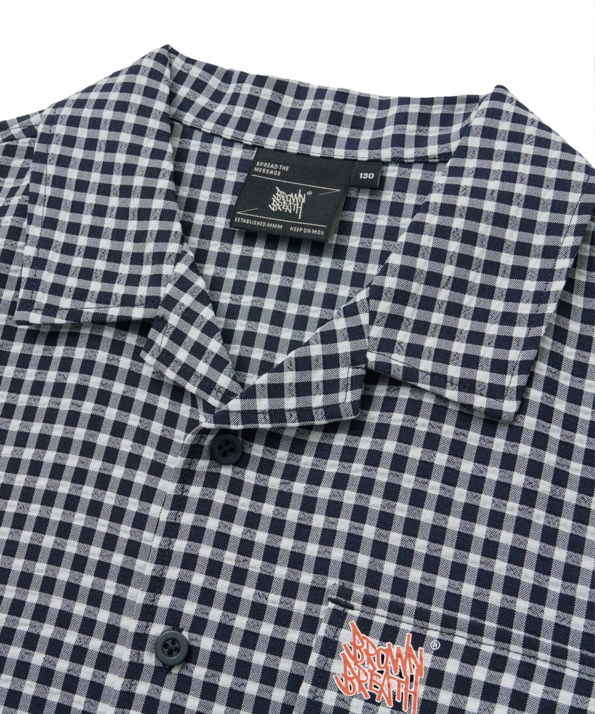 브라운브레스 키즈(BROWNBREATH KIDS) KIDS SHORT SLEEVES SEERSUCKER SHIRTS - NAVY