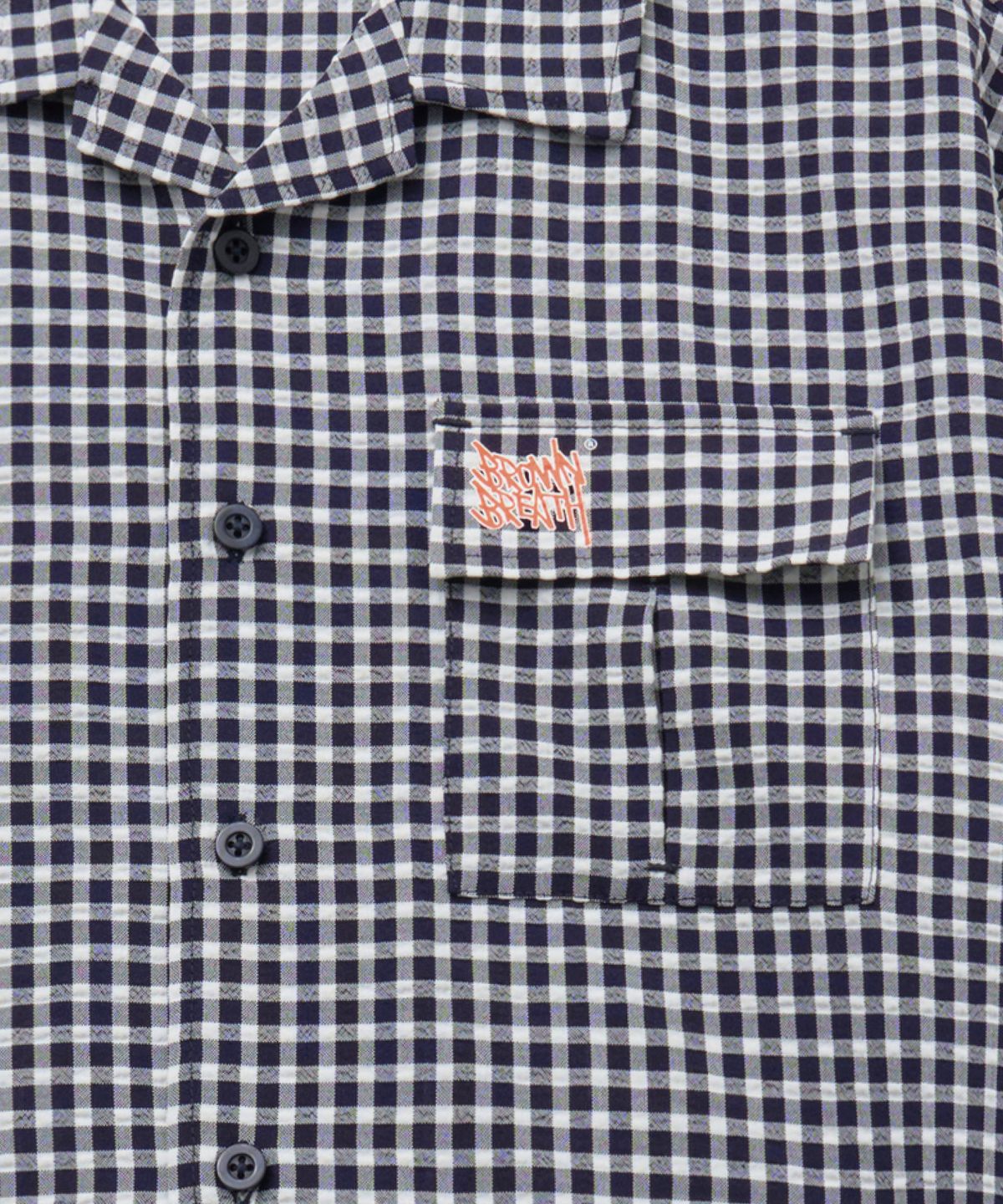 브라운브레스 키즈(BROWNBREATH KIDS) KIDS SHORT SLEEVES SEERSUCKER SHIRTS - NAVY