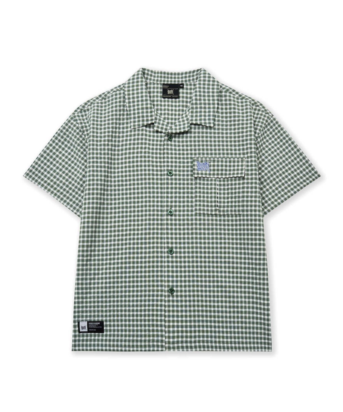 브라운브레스 키즈(BROWNBREATH KIDS) KIDS SHORT SLEEVES SEERSUCKER SHIRTS - KHAKI