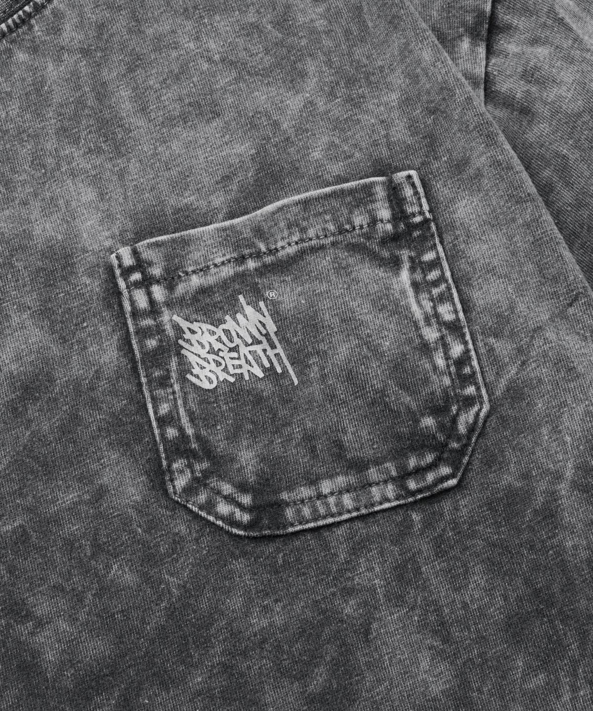 브라운브레스 키즈(BROWNBREATH KIDS) KIDS PIGMENT TAG POCKET TEE - CHARCOAL