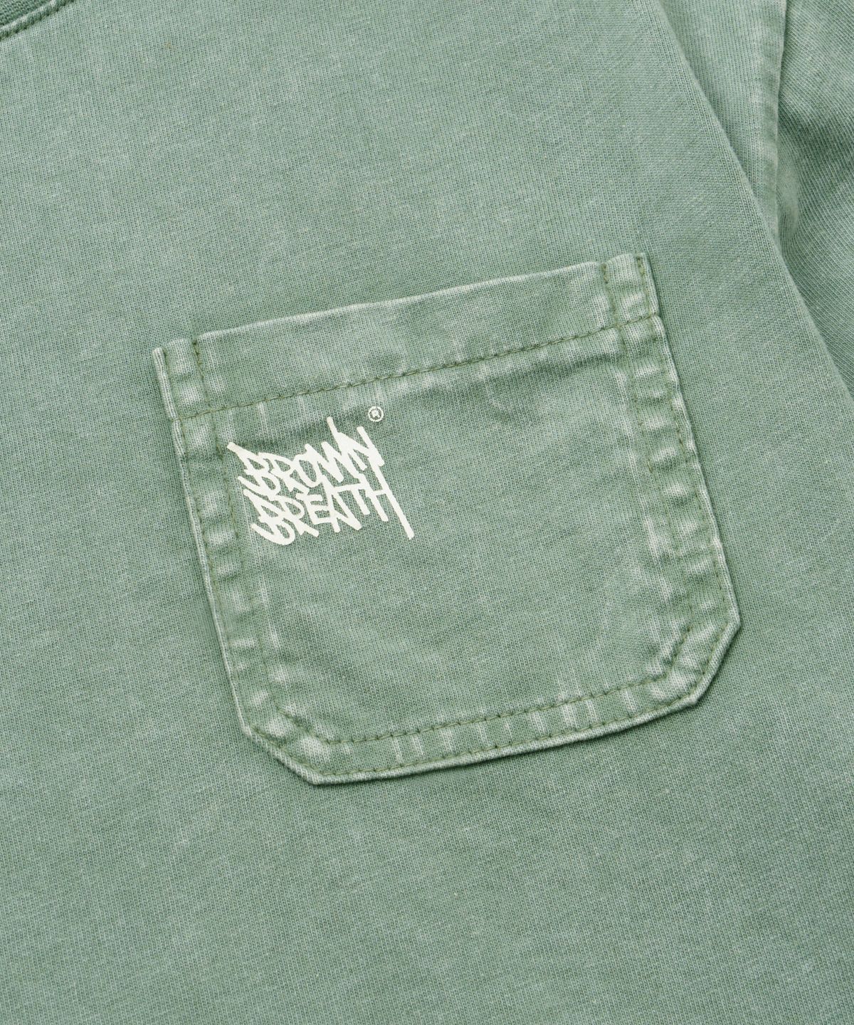 브라운브레스 키즈(BROWNBREATH KIDS) KIDS PIGMENT TAG POCKET TEE - MINT