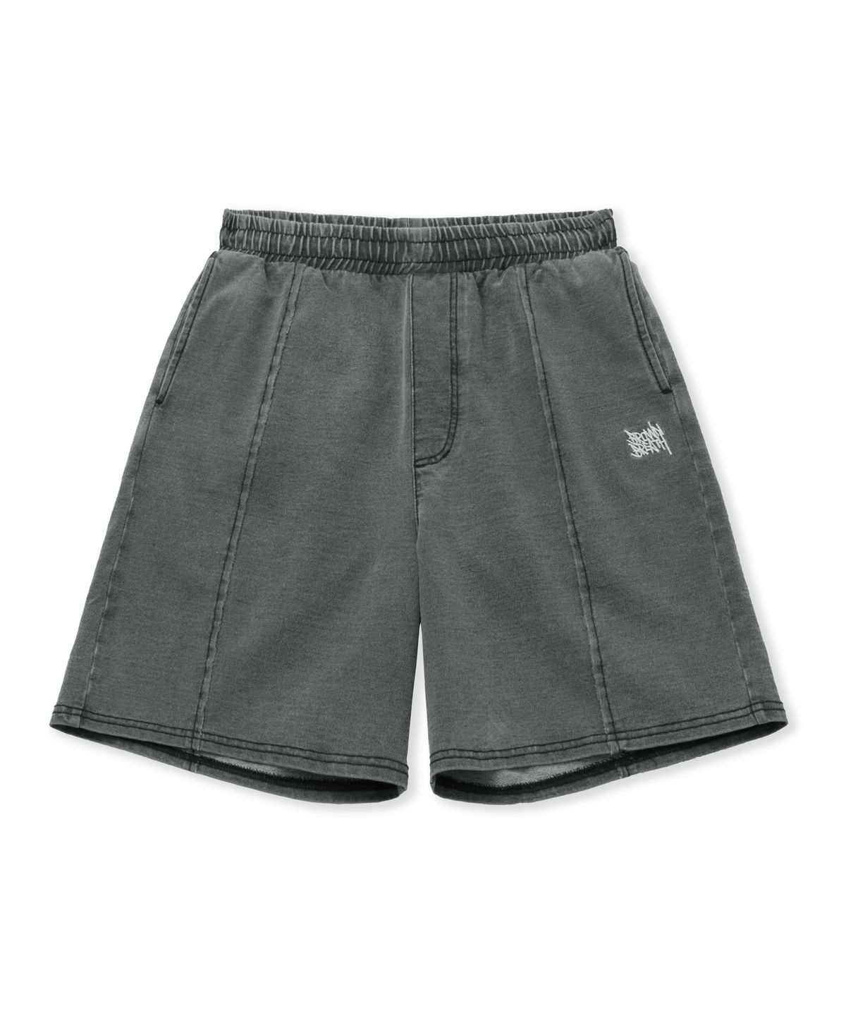 브라운브레스 키즈(BROWNBREATH KIDS) KIDS TAG JERSEY DENIM SHORTS - BLACK