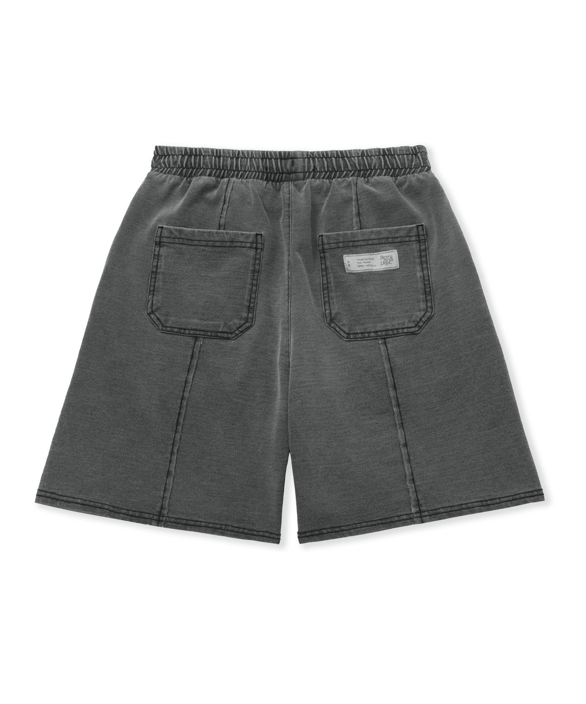 브라운브레스 키즈(BROWNBREATH KIDS) KIDS TAG JERSEY DENIM SHORTS - BLACK