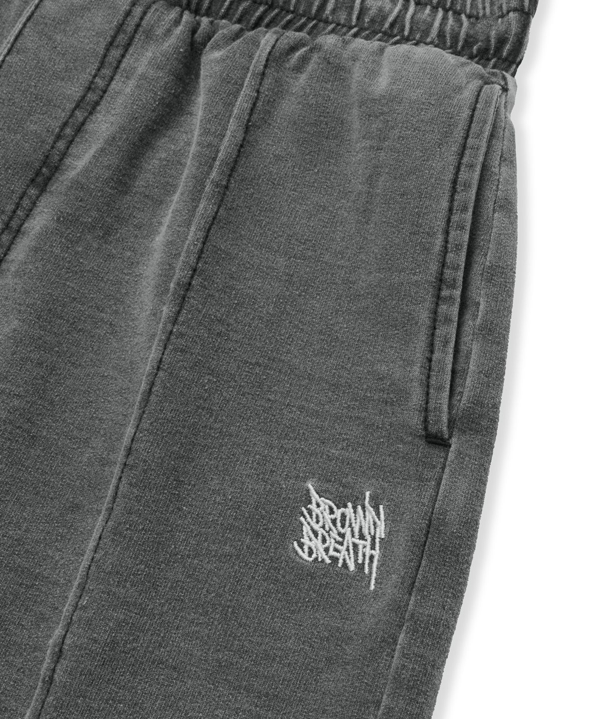 브라운브레스 키즈(BROWNBREATH KIDS) KIDS TAG JERSEY DENIM SHORTS - BLACK