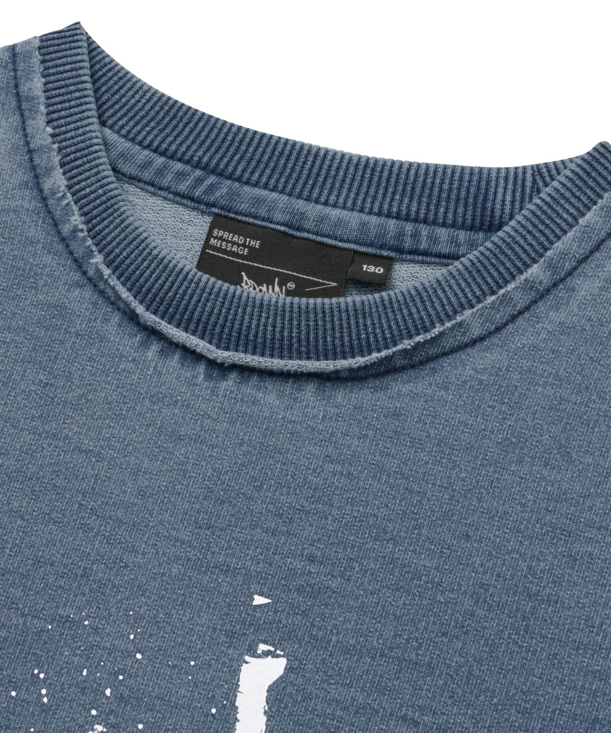 브라운브레스 키즈(BROWNBREATH KIDS) KIDS TAG JERSEY DENIM TEE - BLUE