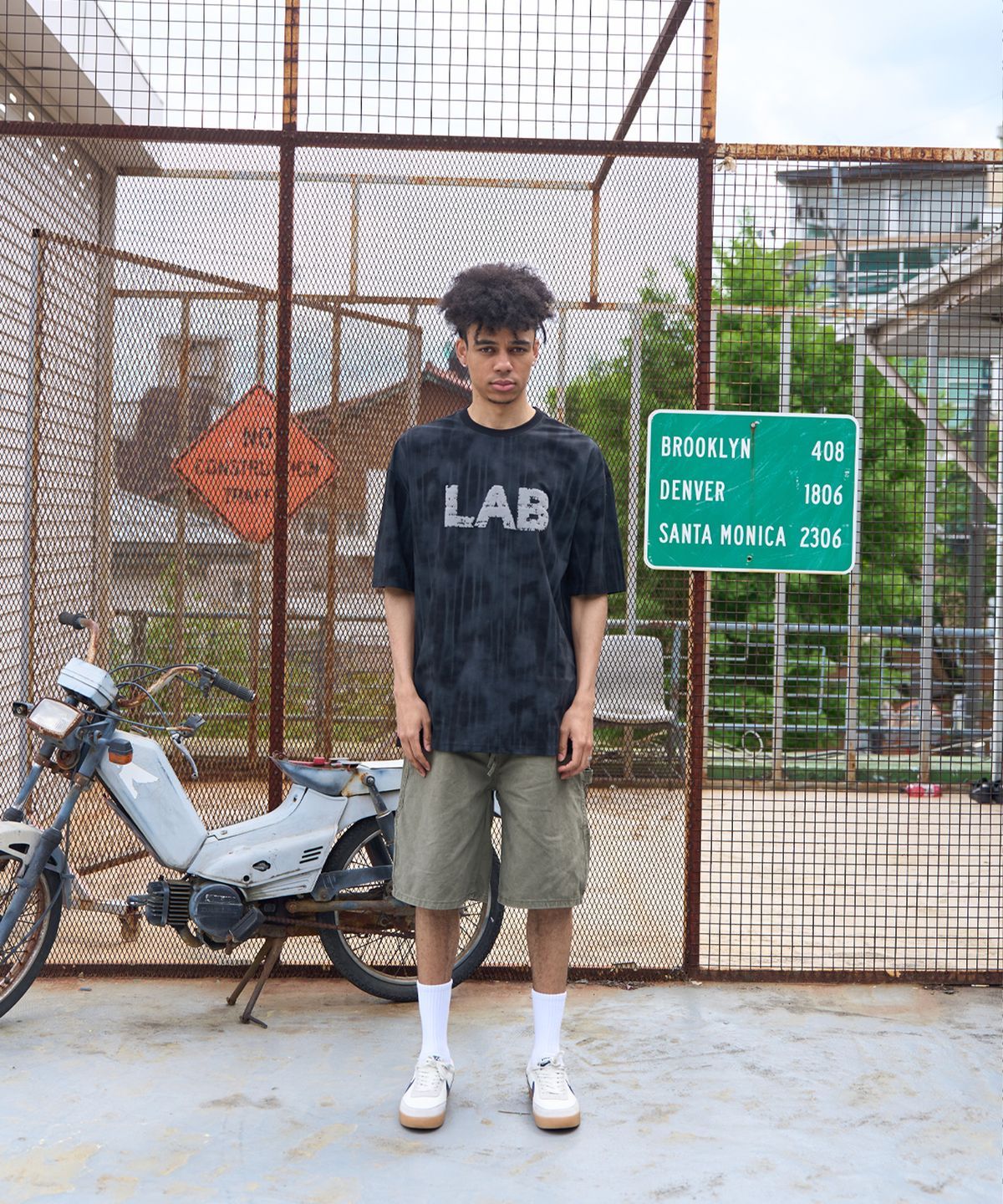 크림소다랩(CREAM SODA LAB) 스머지 LAB 반팔 티셔츠 블랙