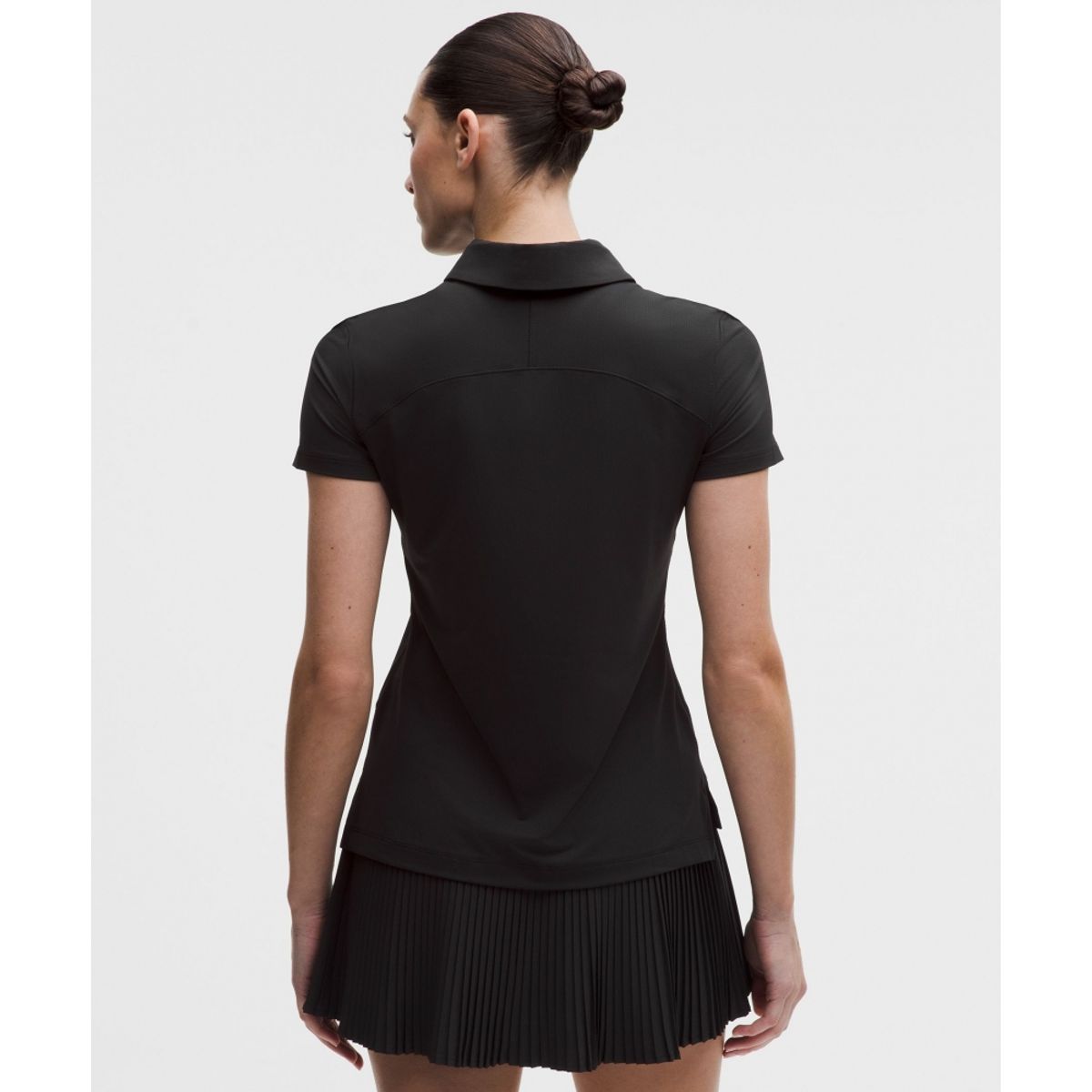 룰루레몬(LULULEMON) 퀵 드라이 숏슬리브 폴로 셔츠 스트레이트 헴 *로고  BLK