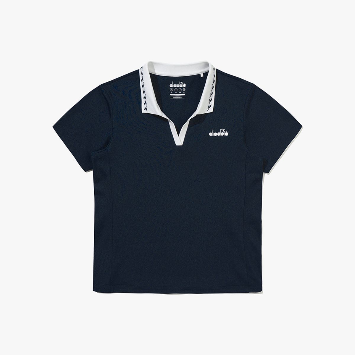 디아도라(diadora) 클래식 테니스 PK 카라 반팔 티셔츠 우먼 NAVY