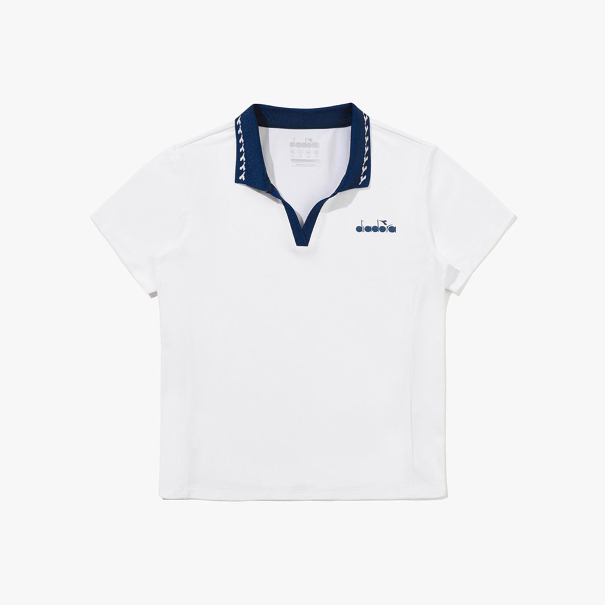 디아도라(diadora) 클래식 테니스 PK 카라 반팔 티셔츠 우먼 OFF WHITE