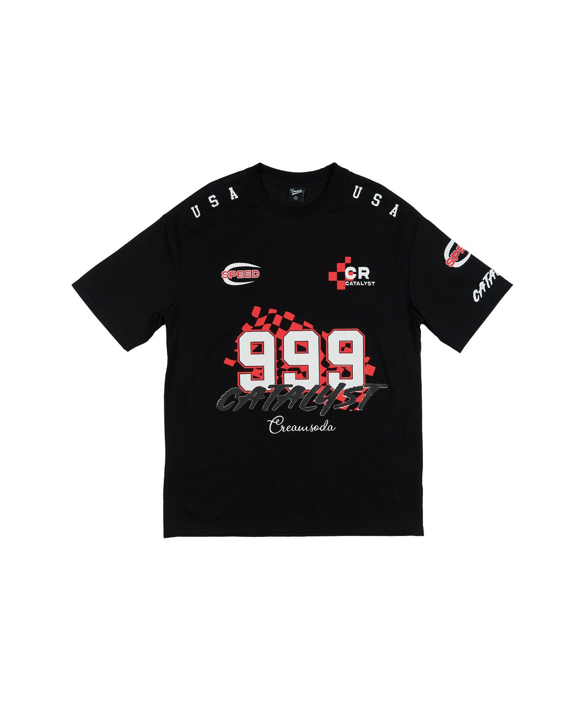 크림소다랩(CREAM SODA LAB) 스피드 999 그래픽 반팔 티셔츠 블랙
