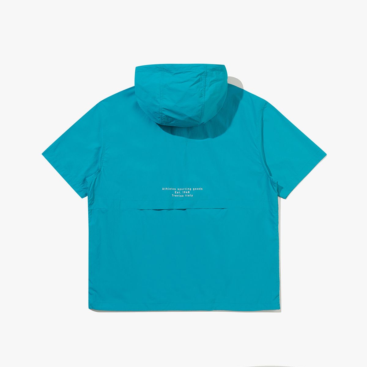디아도라(diadora) 컴피 후드 반팔 아노락 TURQUOISE