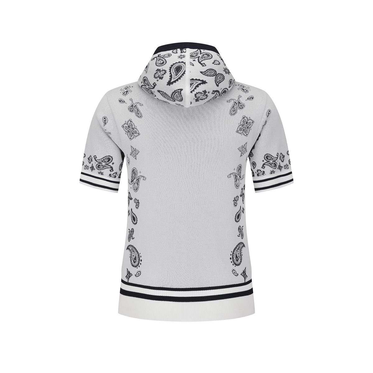어뉴골프(ANEW GOLF) WOMEN PAISLEY HOODED SHORT SLEEVE SWEATER_WH