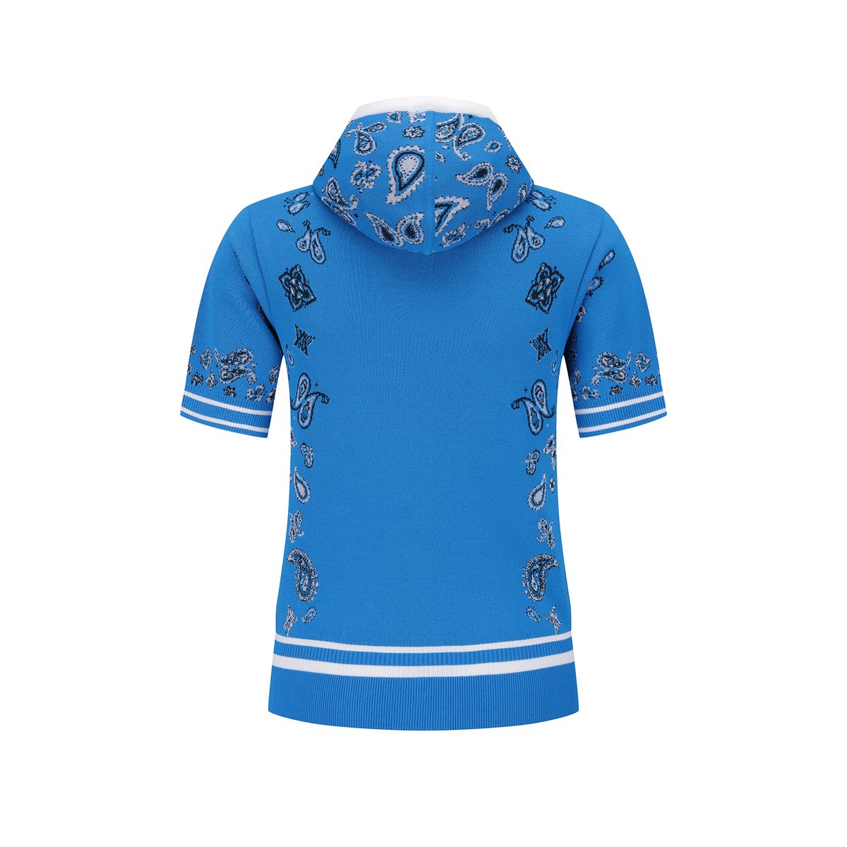 어뉴골프(ANEW GOLF) WOMEN PAISLEY HOODED SHORT SLEEVE SWEATER_BL