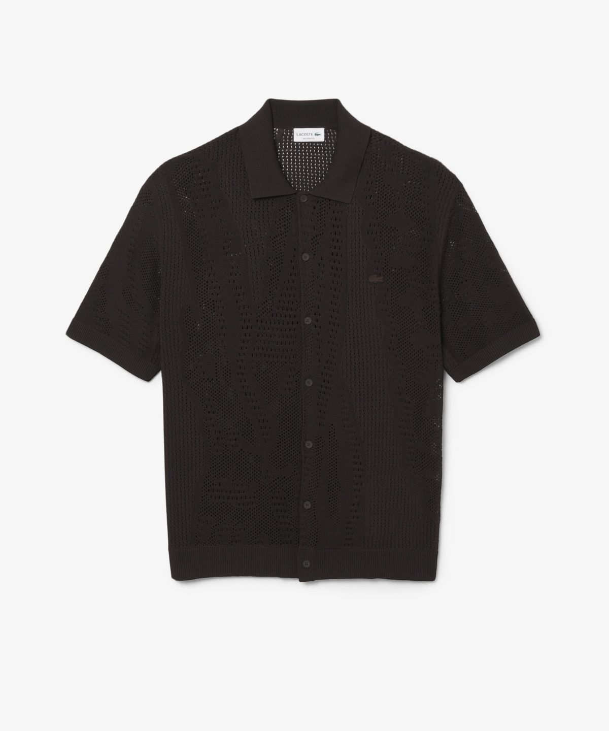 라코스테(LACOSTE) 남성 악어 자카드 메쉬 반팔 가디건 AH0796-56G 3LA