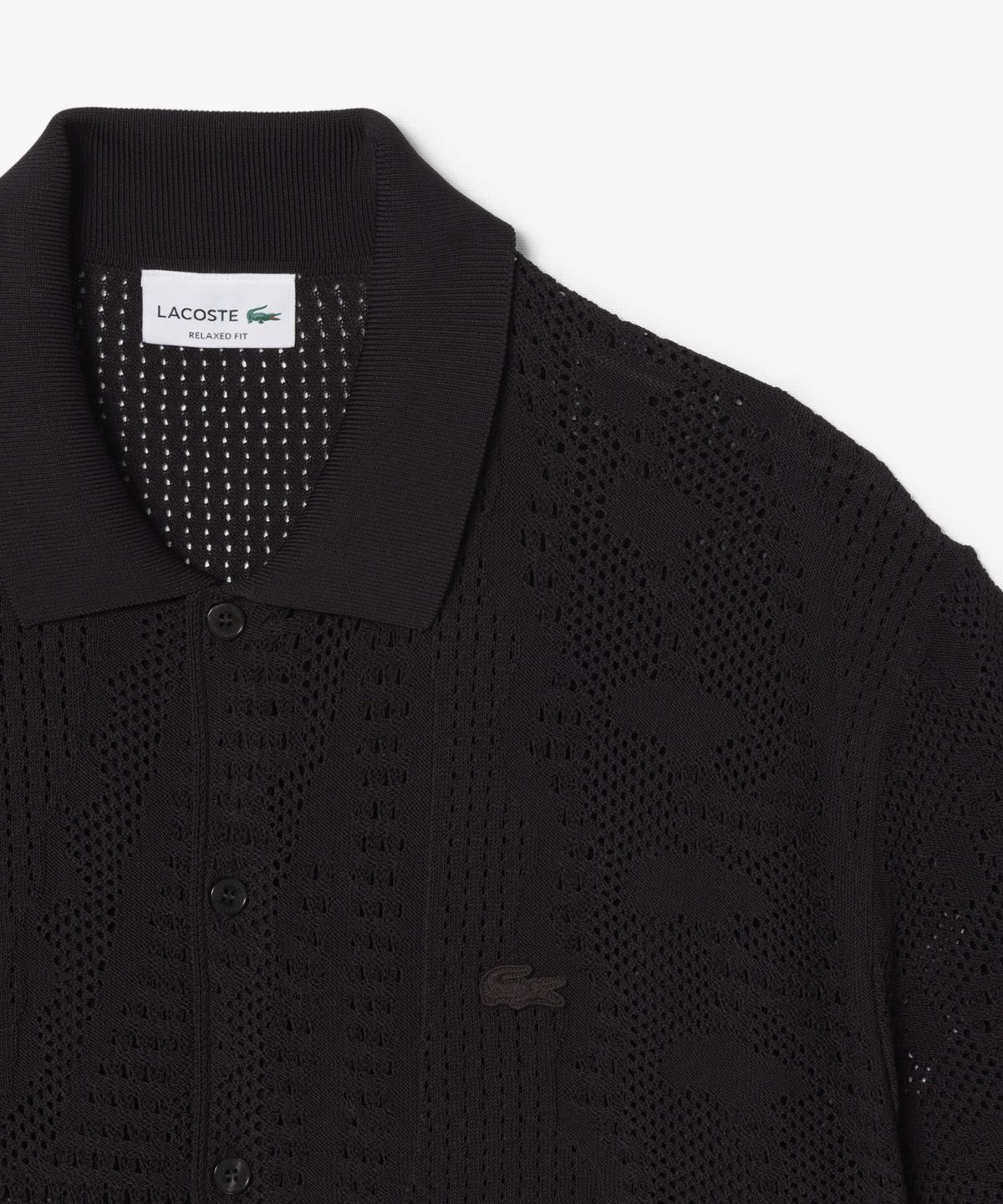 라코스테(LACOSTE) 남성 악어 자카드 메쉬 반팔 가디건 AH0796-56G 3LA