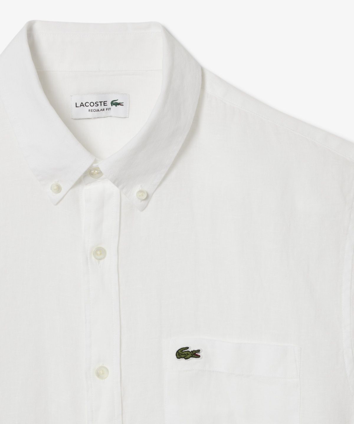 라코스테(LACOSTE) 남성 린넨 솔리드 반팔 셔츠 CH5699-56G 001