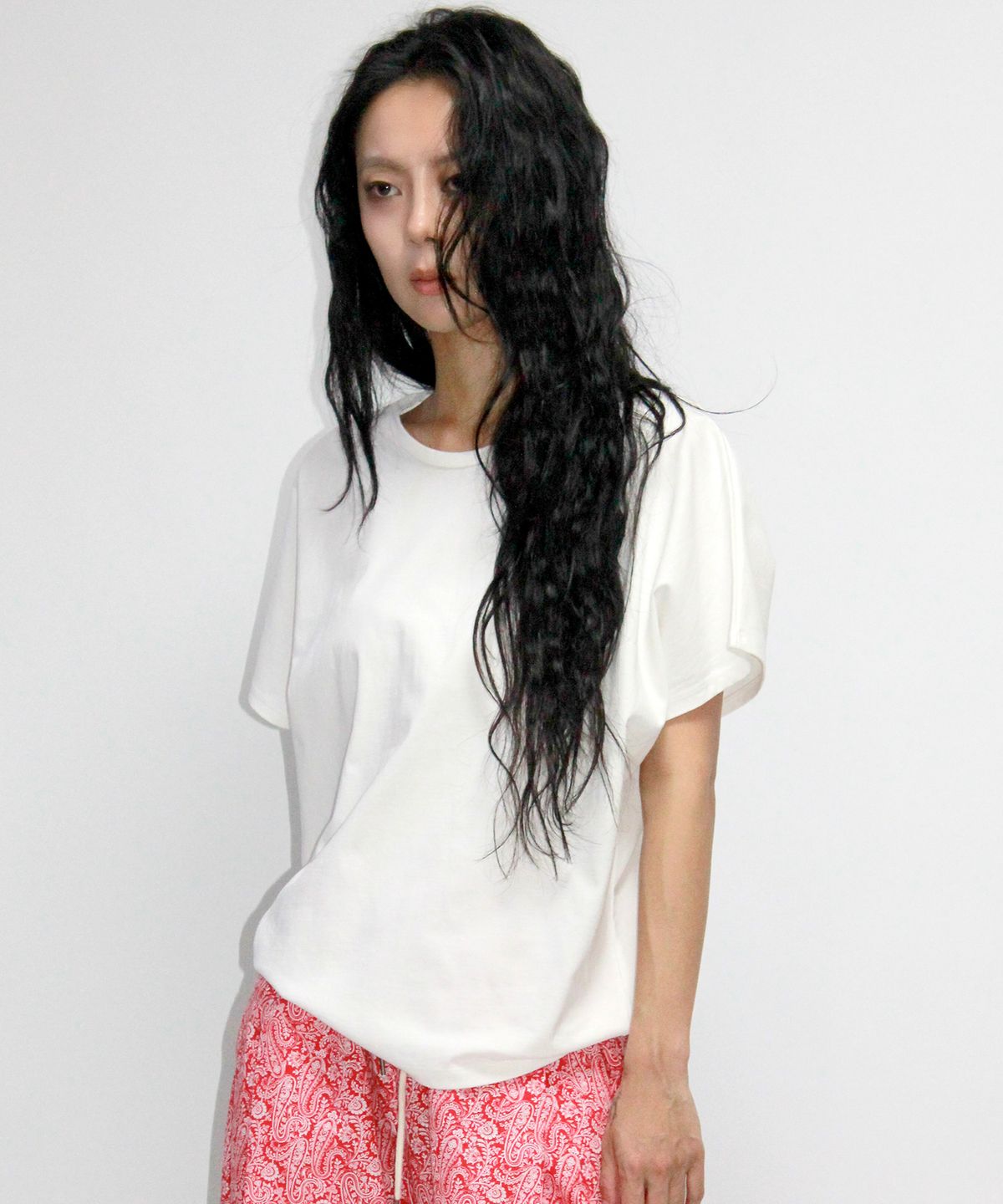 드마크(DEMARC) Standard Fit Solid French T-Shirt  White