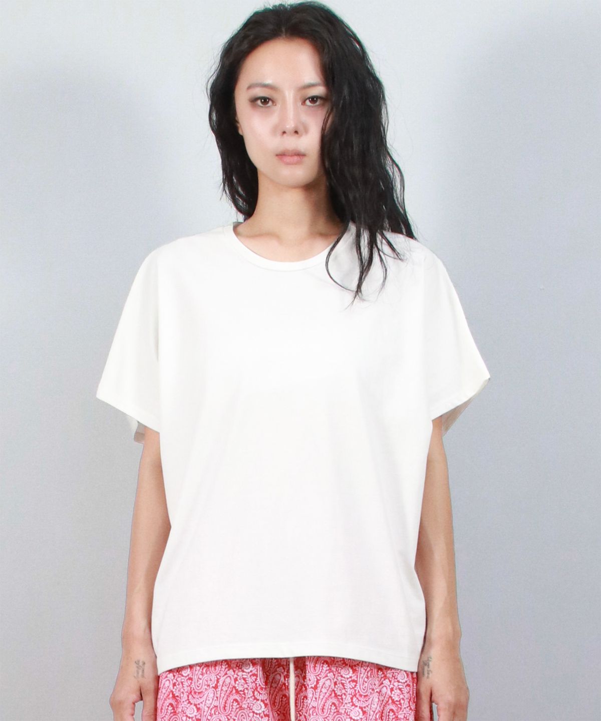드마크(DEMARC) Standard Fit Solid French T-Shirt  White
