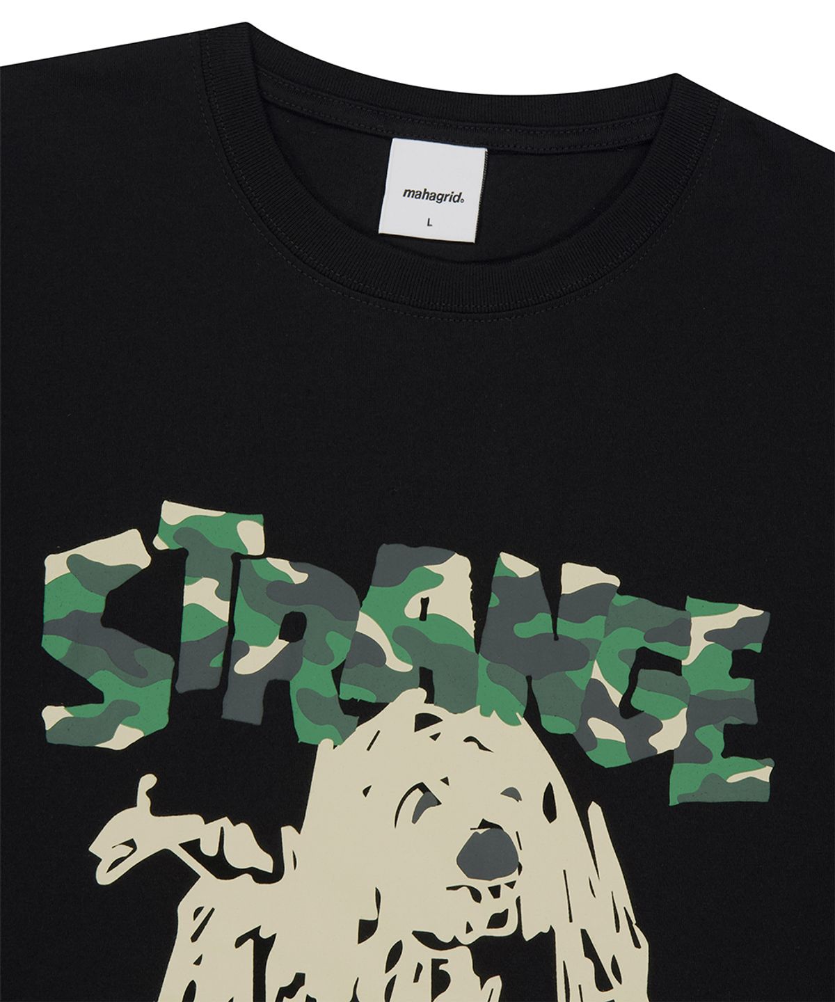 마하그리드(MAHAGRID) CAMO STRANGE PUPPY TEE BLACK(MG2GMMT500A)