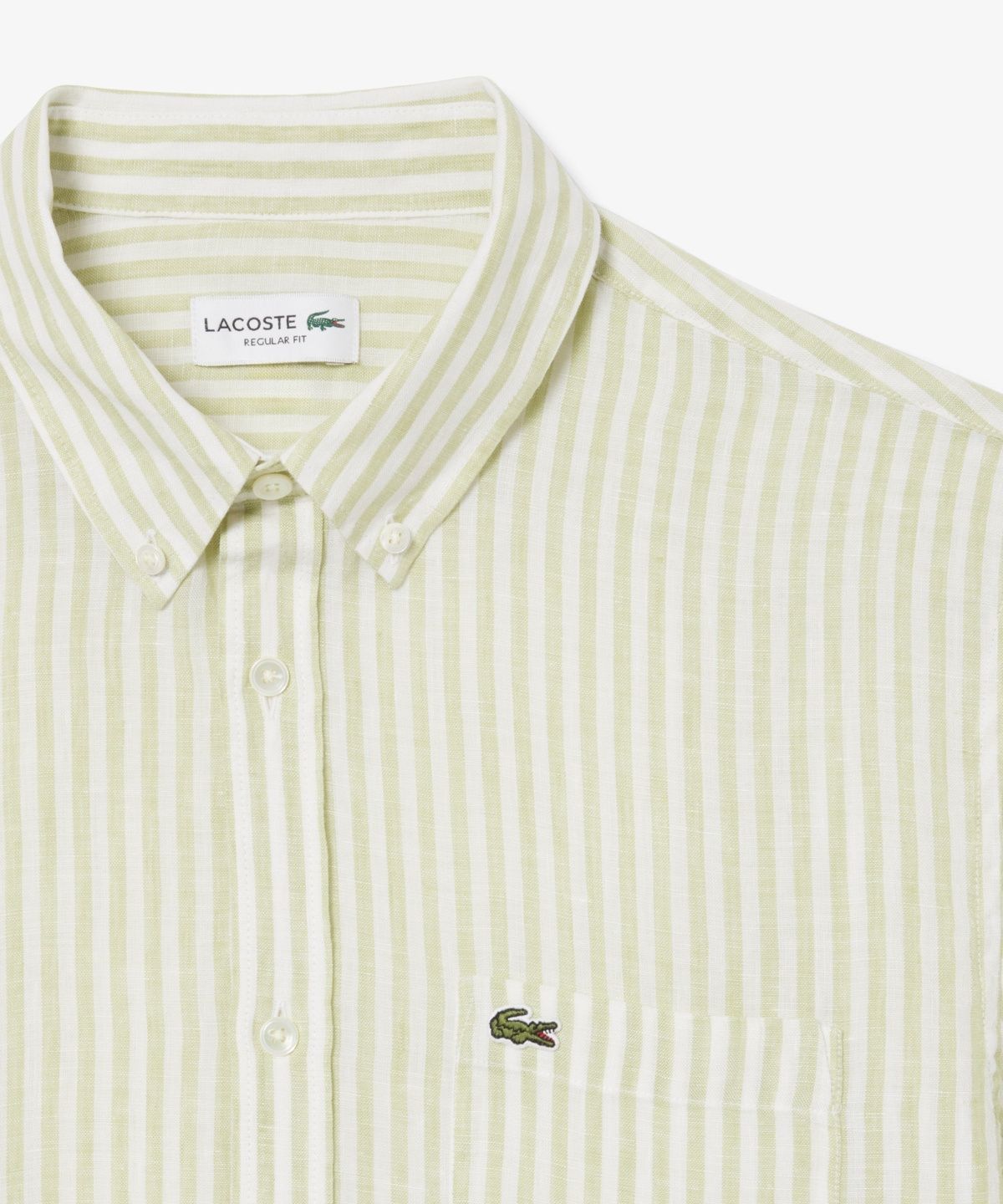라코스테(LACOSTE) 남성 린넨 스트라이프 반팔 셔츠 CH8061-56G 374