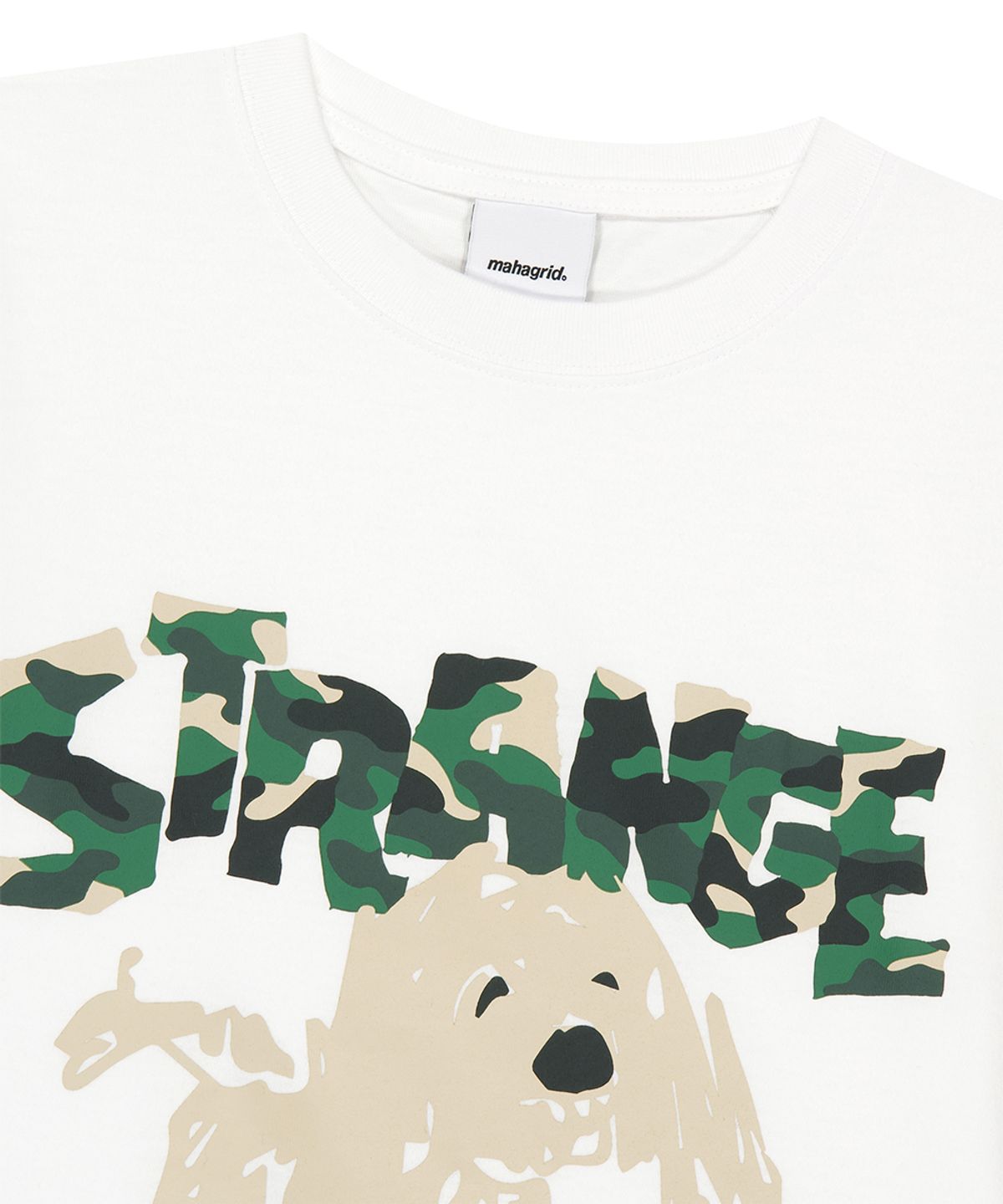 마하그리드(MAHAGRID) CAMO STRANGE PUPPY TEE WHITE(MG2GMMT500A)
