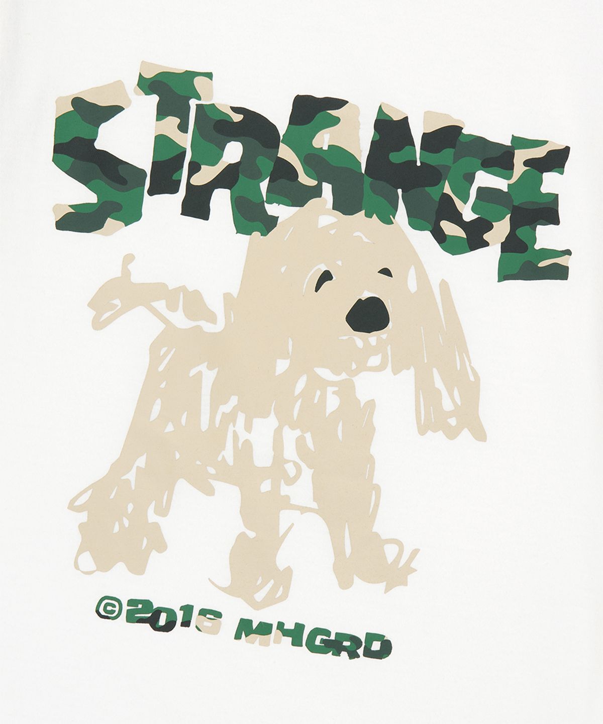 마하그리드(MAHAGRID) CAMO STRANGE PUPPY TEE WHITE(MG2GMMT500A)