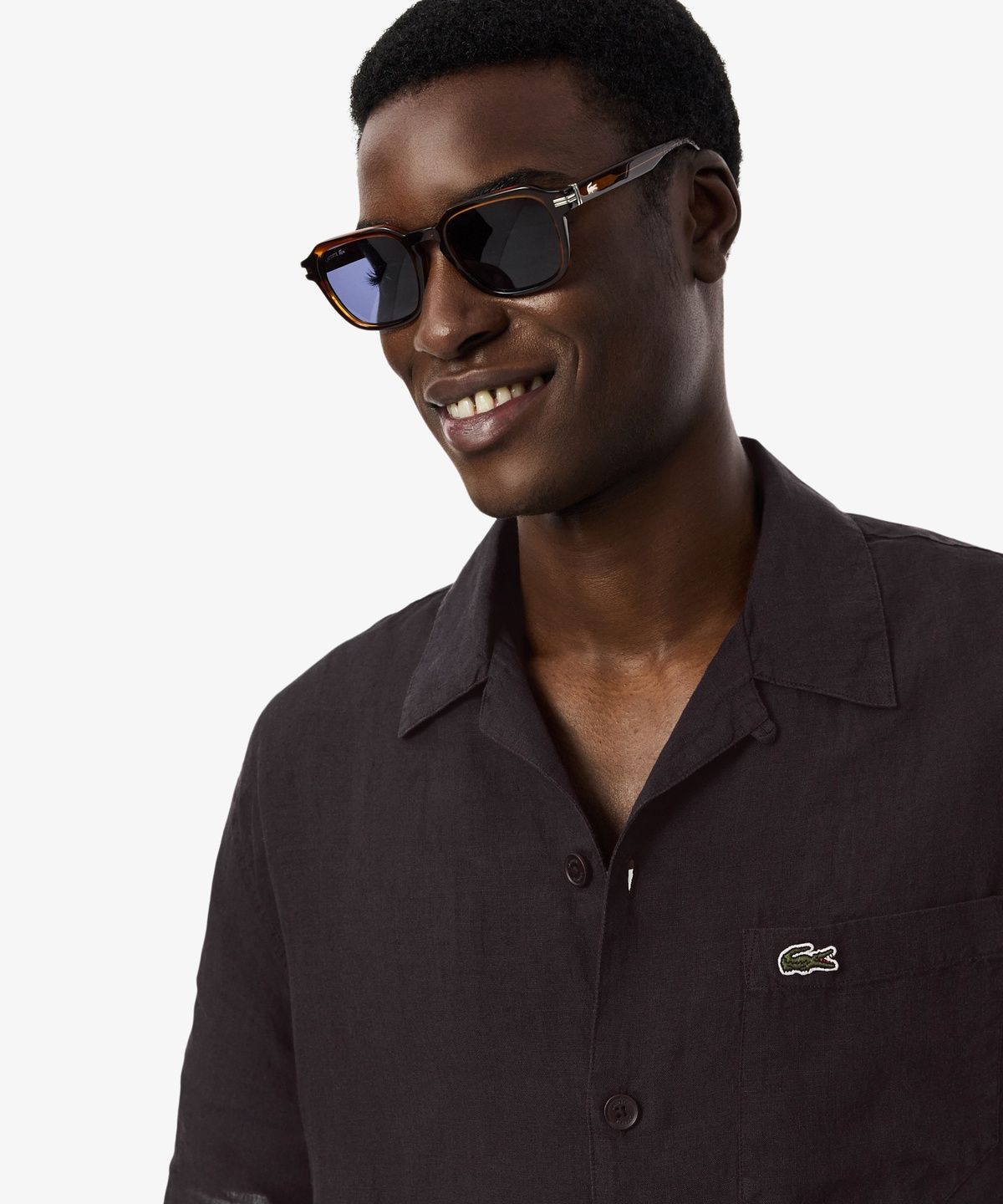 라코스테(LACOSTE) 남성 하와이안 카라 린넨 반팔 셔츠 CH2339-56G 3LA