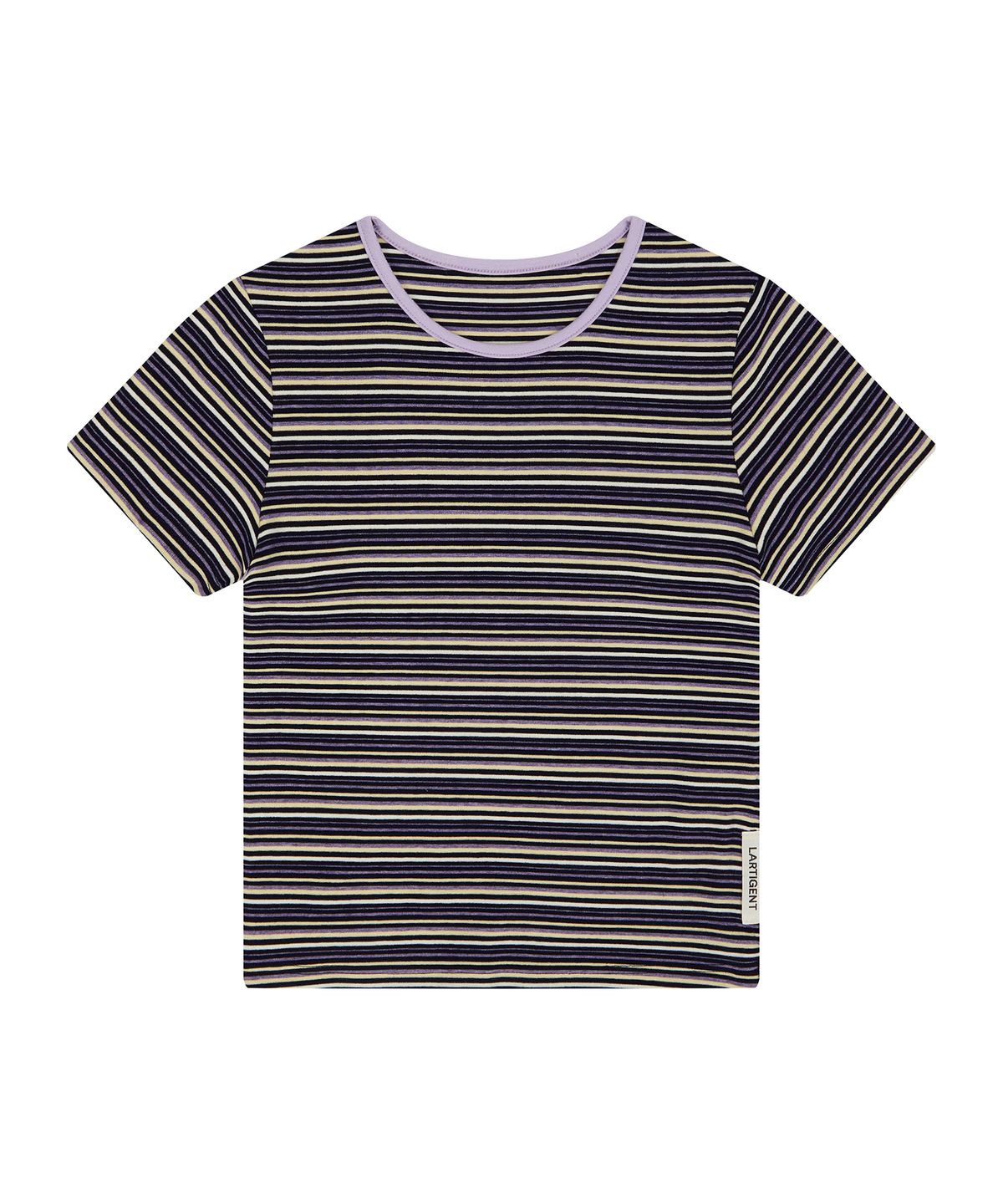 라티젠(LARTIGENT) L23 STRIPE SLIM T-SHIRT(VIOLET)