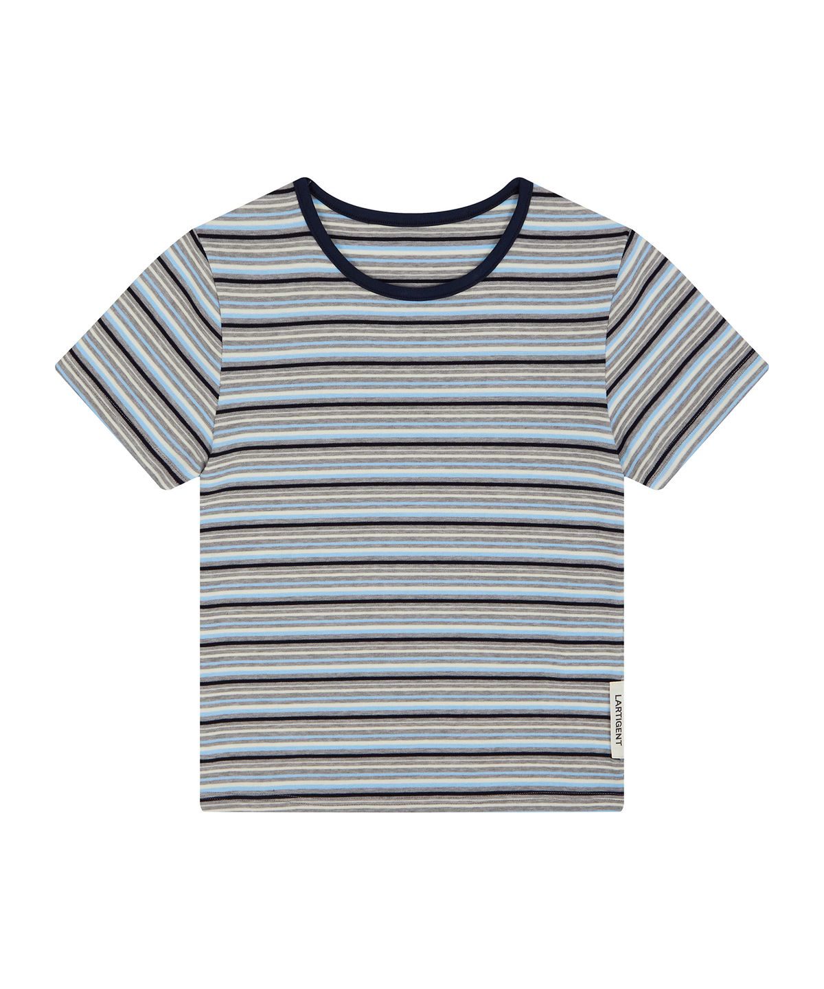 라티젠(LARTIGENT) L23 STRIPE SLIM T-SHIRT(NAVY)